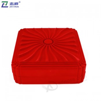 Wholesale high quality plastic flocking material Sun shape surface kit set square jewelry box with your logo
