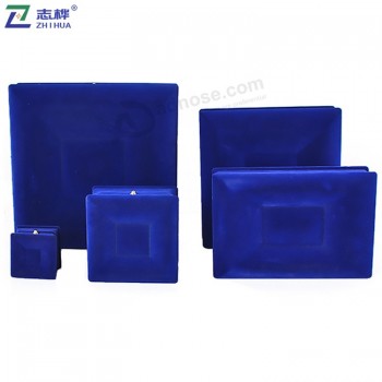 High quality fashion square blue color jewelry box Concave design pendant box with your logo