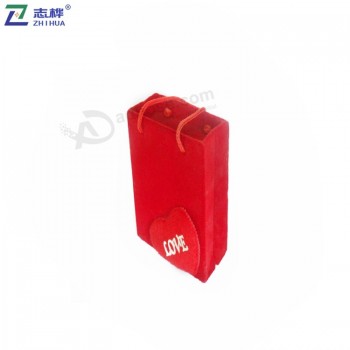 Zhihuaブランドのケースベルベット材料ギフトボックスの形状リングイヤリング赤い宝石箱