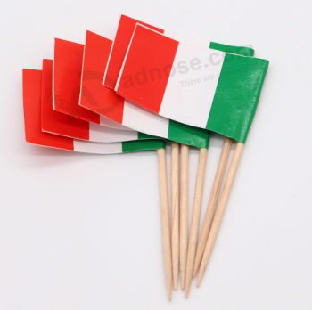 Wooden stick disposable cocktail flag toothpick