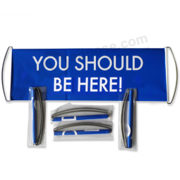 "you should be here " hand held scrolling banner auto retractable scroll banners with high quality and any size