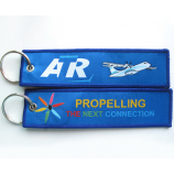 Doppel-Logo-Design Stoff Stickerei Schlüsselbund für Flugzeug