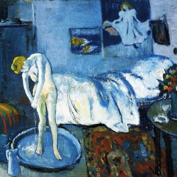 No, jw004, una stanza blu, pittura a olio classica europea di natura morta, pittura decorativa della camera da letto del salone