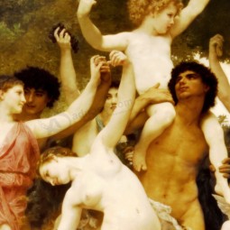 Não, r002, juventude de bacchus, pintura a óleo figura clássica europeia, sala de estar e pintura decorativa do quarto, pintura de fundo do sofá