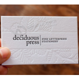 Cartões de visita de papel de algodão com logotipo personalizado