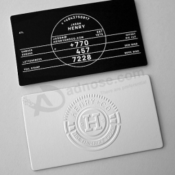 Cartões de papel de algodão de logotipo de tipografia personalizado