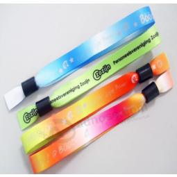 Cheap custom disposable satin fabric wristband for events