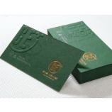 Gold foil spot UV embossed logo business cards