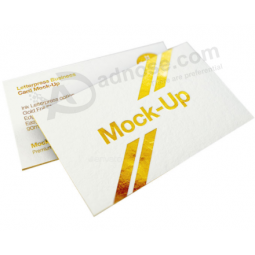 Venta al por mayor tarjeta de visita de negocios de papel con lámina de oro