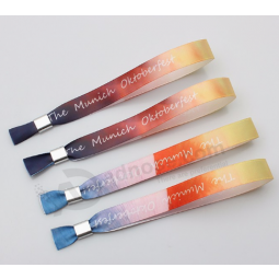 Woven polyester musical festival bracelets with design