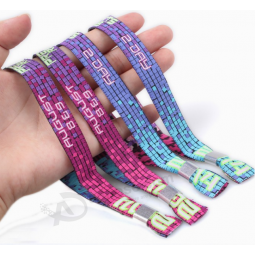 Disposable event decorated fabric wrist bands for one time use
