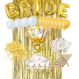 Party Gold Bachelorette Party Decorations Kit straws Bride Foil Balloons