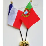 Polyester national table Flags With Pole And Base