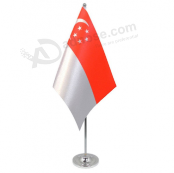 Wholesale high-quality satin table flag with stand