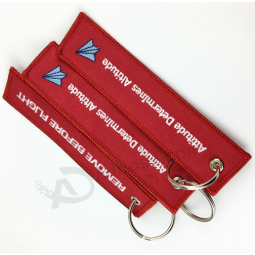 Embroidery flight crew luggage tags keyring wholesale