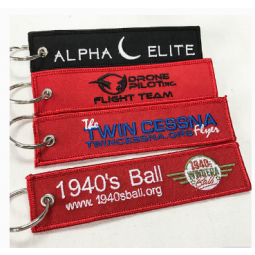 Embroidered plane key tag aircraft keychain for advertising