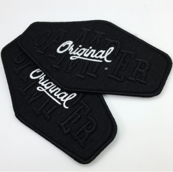 High quality custom embroidered sew on badge for clothing