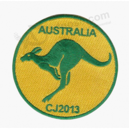 Fer personnalisé de kangourou de l'Australie sur le patch de souvenir de broderie