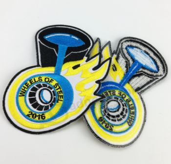 Shaped embroidery patches custom woven sport patch