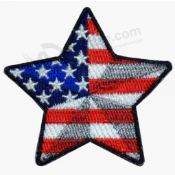 OEM star shape embroidered custom patches