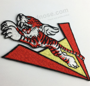 Wholesale woven patch custom shape iron on badge