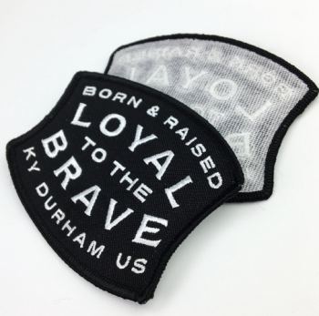 Fashion woven badge woven brand patches for clothing