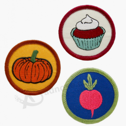 Round Woven Patch, Custom Embroidered Labels, Clothing Woven Patch