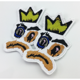Applique adhesive embroidered shoe woven patch wholesale