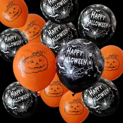 Halloween Party dicke Latex Luftballons 12 Zoll orange schwarz Luftballons 100St