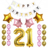 21St birthday party balloon decorations Happy Birthday Banner design