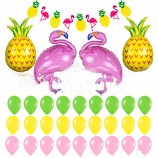 Hawaii Flamingo and Pineapple Party Decorations Banner Balloons kit Pack of 32