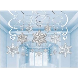 Christmas Party Snowflake Hanging Swirls 12pcs