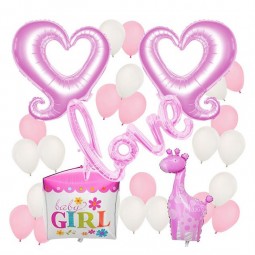 Baby-Luftballons, Dekorationen und Geschenke für Mädchen-Geschlecht offenbaren Partei-Baby Ankündigung-Kinder Partydekorationen