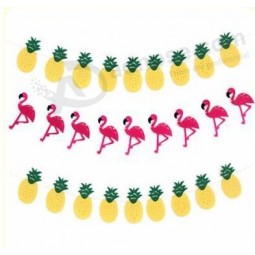 9Pcs/Ensemble flamant bannière bannière ananas bachelorette fête guirlande bannières fête hawaïenne flaminglo décoration