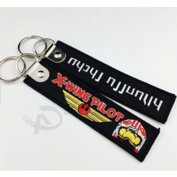 China Supplier Customized Embroidered Fabric Key Chain
