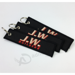 Promotional Brand Logo Fabric Embroidered Key Chain