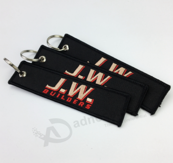 Promotional Brand Logo Fabric Embroidered Key Chain