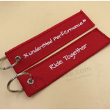 Professional Embroidery Manufacturer Custom Woven Key Tag Wholesale