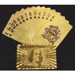 紙素材の広告ポーカータイプのゴールドトランプカード