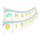 Tema di buon compleanno banner unicorno