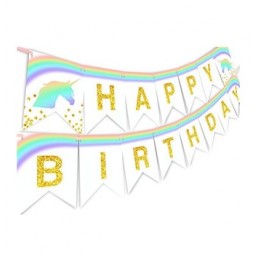 Unicorn theme Happy Birthday Banner