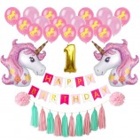 Palloncini di unicorno 1 ° forniture per feste di compleanno per decorazioni di compleanno, decorazioni per baby shower