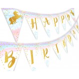 Tema unicorno buon compleanno banner forniture per decorazioni di compleanno, buon compleanno unicorno banner