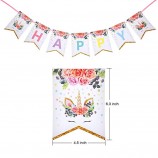 Unicorn theme birthday Banner for Unicorn Party Supplies Happy Birthday Banner for Baby Shower Kids Party Decor Cartoon Flags