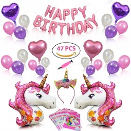 Fuentes rosadas del partido del unicornio para las decoraciones del cumpleaños de las muchachas