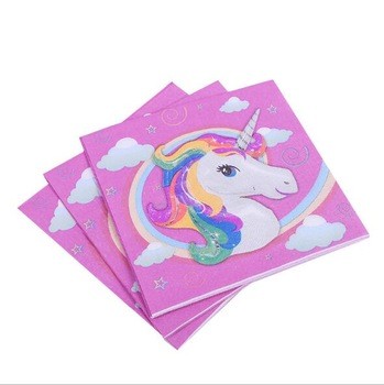 Hot sale Unicorn Napkin 20pcs for Birthday Wedding Party Supplies