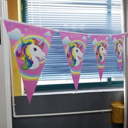 Banderín de la bandera del unicornio caliente de la venta para la boda de la fiesta de cumpleaños