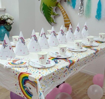 Placa de festa de unicórnio venda quente para casamento aniversário do chá de bebê