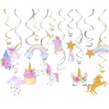 Unicorno appeso ricciolo decorazioni unicorno per feste di compleanno