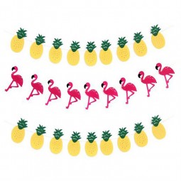 9Pcs/Ensemble flamant bannière bannière ananas bachelorette fête guirlande bannières fête hawaïenne flaminglo décoration